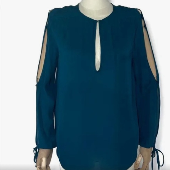 Haute Hippie 100 % Silk, XS women dark blue long sleeve blouse - Picture 1 of 7